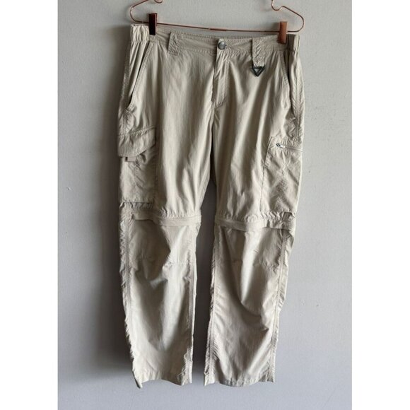 Columbia PFG Omni-Shade Mens Hiking Convertible Cargo Pants Khaki Size 32x30 - Picture 1 of 15